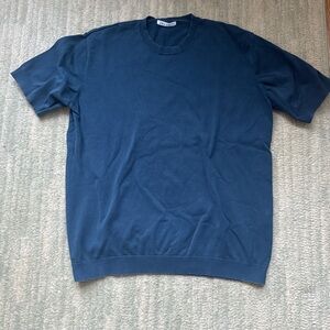 Zara Navy Short Sleeve Sweater